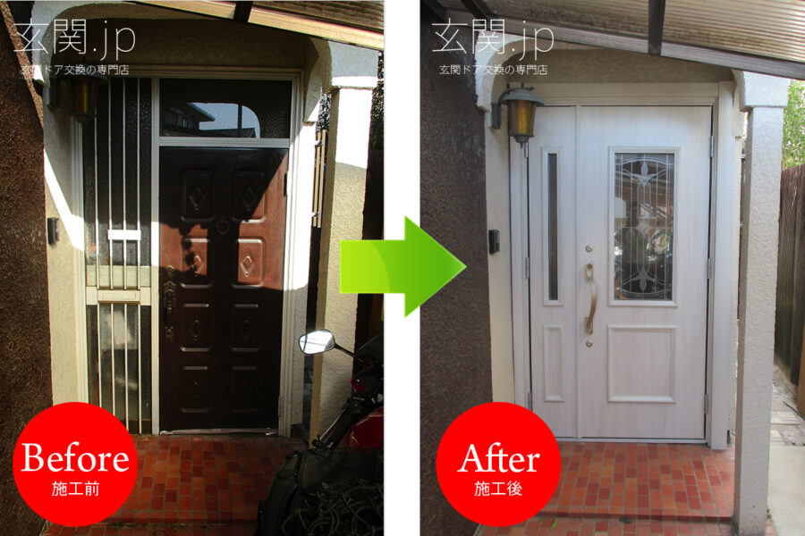 千葉県Ｓ様邸三協アルミノバリス【Ｃ81】親子ドアシルキーノーチェ