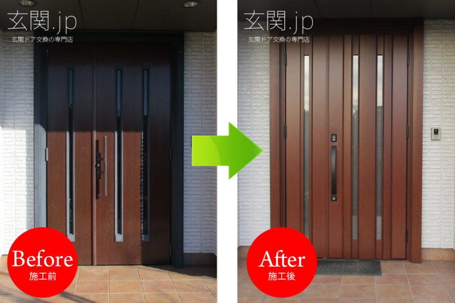 神奈川県Ｈ様邸三協アルミノバリス【Ａ16】親子ドアダークウォールナット＊積水ハウス