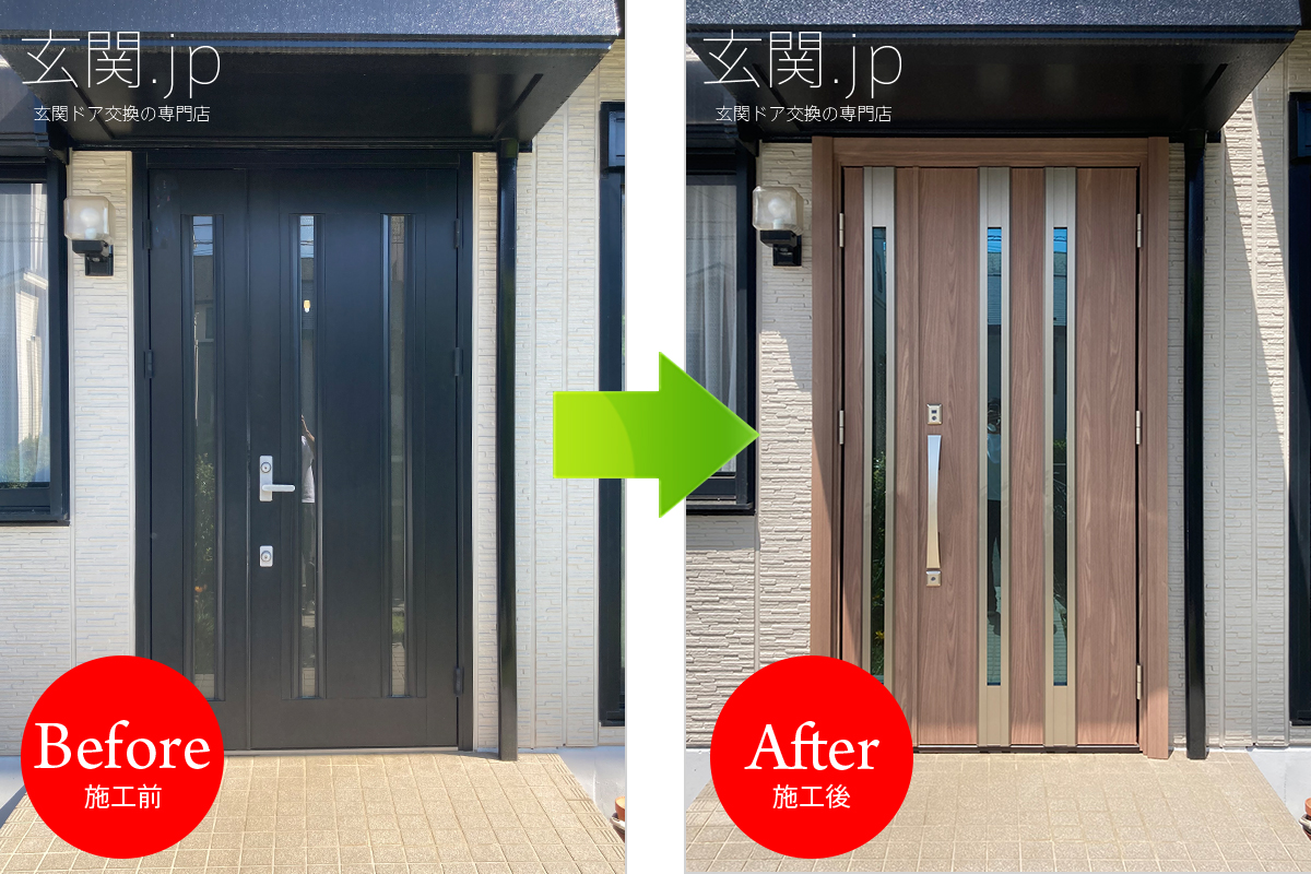 千葉県セキスイハイムの玄関ドアを取り替え事例