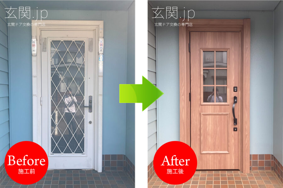 千葉県A様邸三協アルミノバリス【C14】片開きドアシナモンエルム＊積水ハウス